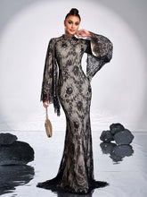 Long Sleeve Lace Evening Dress